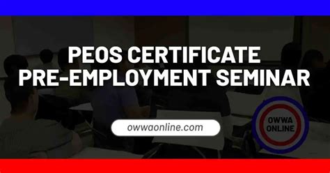How to Apply PEOS Certificate: Pre.